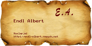 Endl Albert névjegykártya